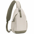 Mochila Bandolera Compacta Beige con Correa Acolchada