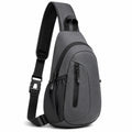 Mochila Bandolera Antirrobo Unisex Impermeable Gris Oscuro