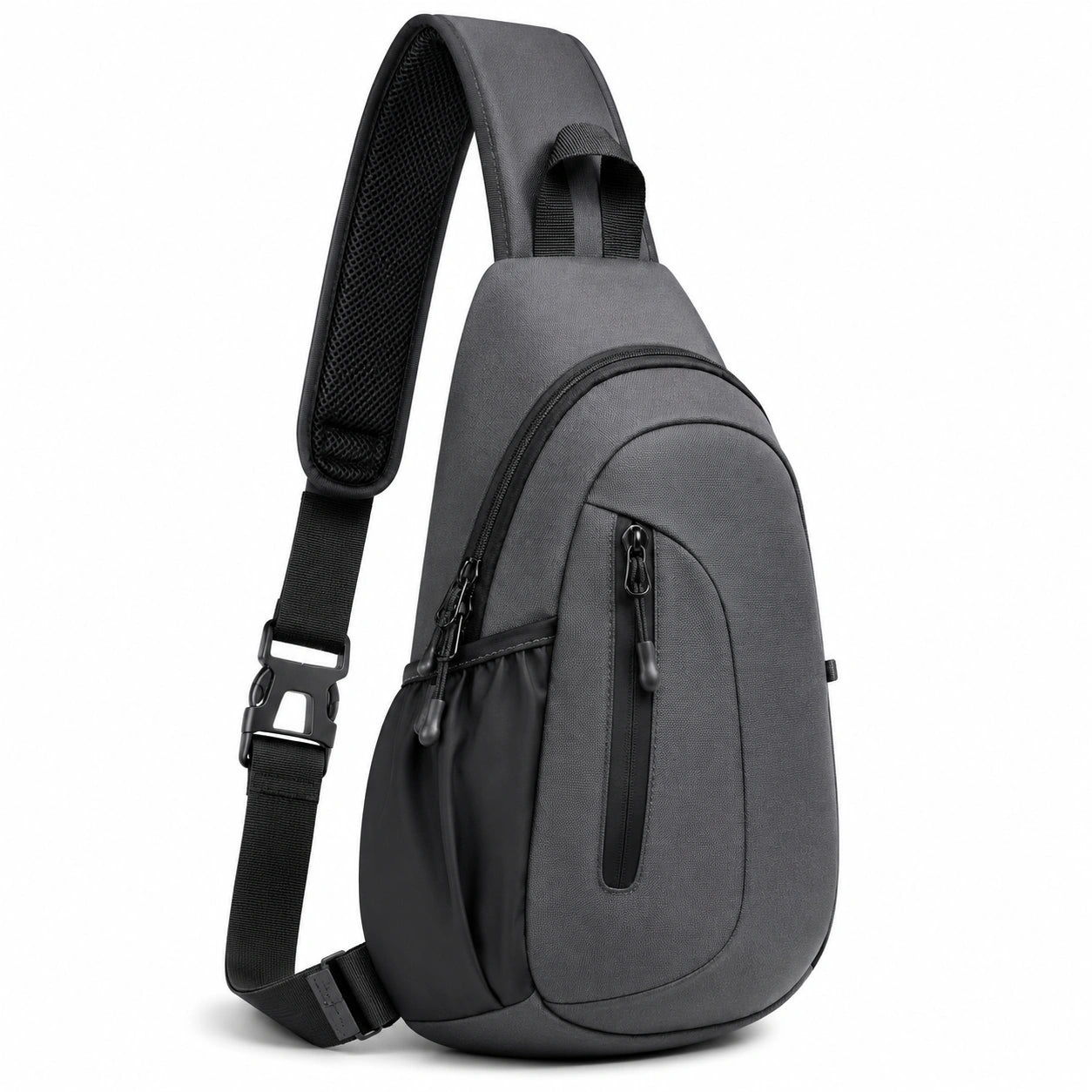 Mochila Bandolera Antirrobo Unisex Impermeable Gris Oscuro