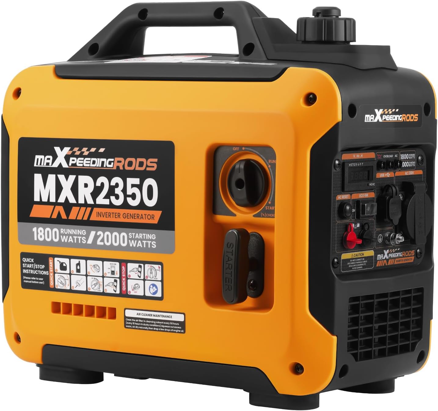 Generador Inverter 2000W Portátil maXpeedingrods con USB y Pantalla Digital