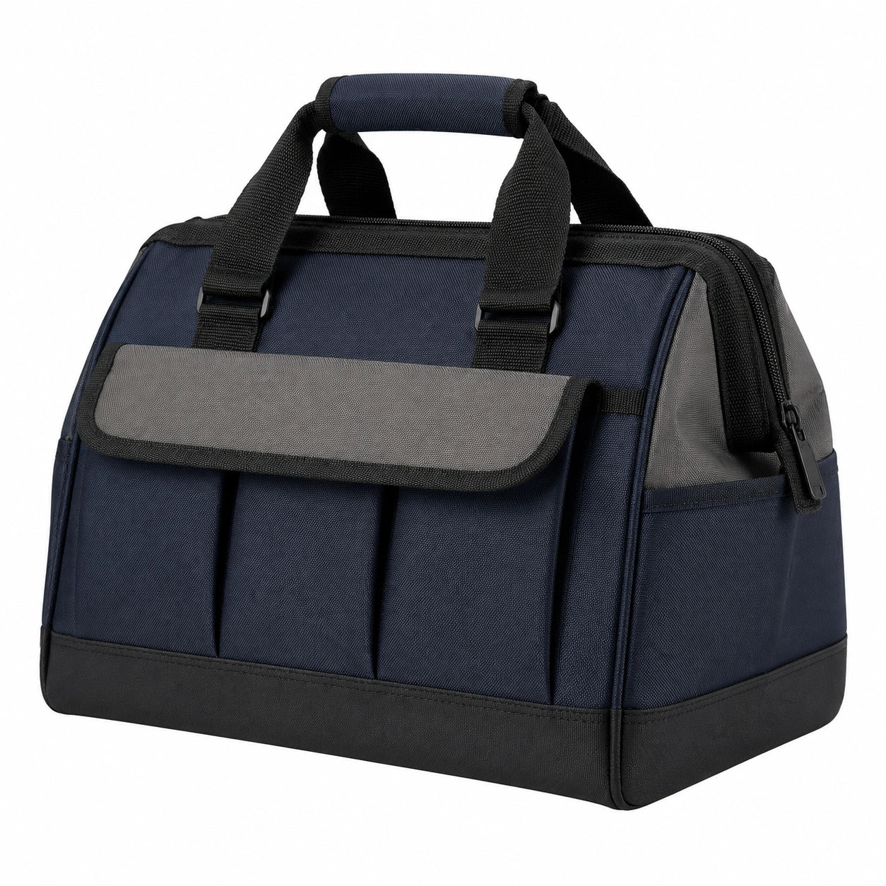 Bolsa de herramientas grande azul y gris con cremallera