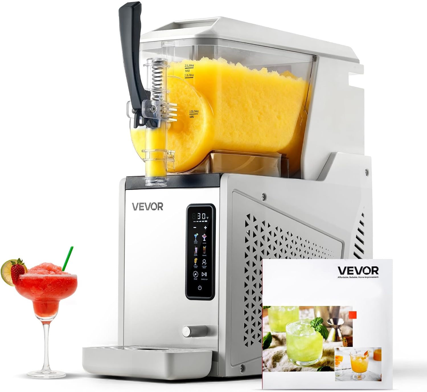 VEVOR Máquina de Granizados de 3L, Ideal para Margaritas y Batidos, Hogar, 5 Programas