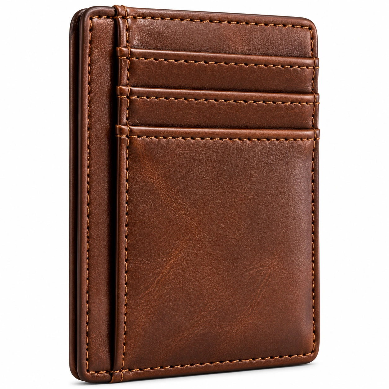 Cartera Compacta de Bolsillo con Ranuras para Tarjetas - Marrón