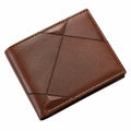 Cartera Bifold para Hombre Marrón con Diseño Geométrico, Compacta 11x9cm