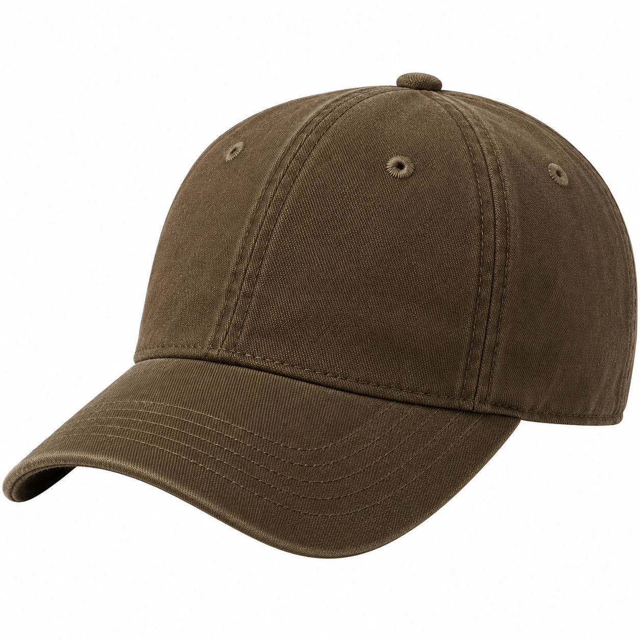 Gorra de béisbol ajustable marrón con visera curva
