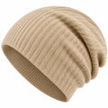 Gorro Beanie Unisex de Punto Acanalado Beige