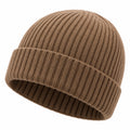 Gorro de Punto Acanalado para Invierno Marrón Unisex