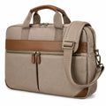 Maletín Beige con Correa Ajustable para Portátil