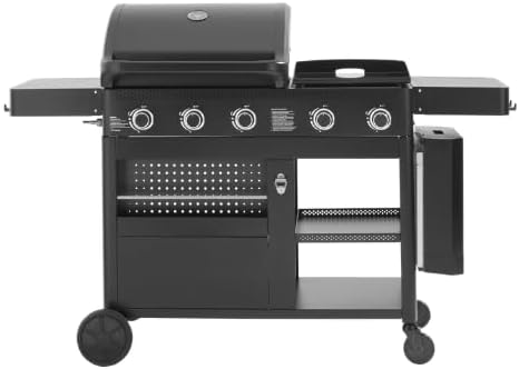 Barbacoa de Gas 3 en 1 con Plancha y Horno para Pizza - 3 Quemadores