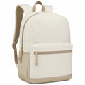 Mochila Grande Beige con Múltiples Compartimentos