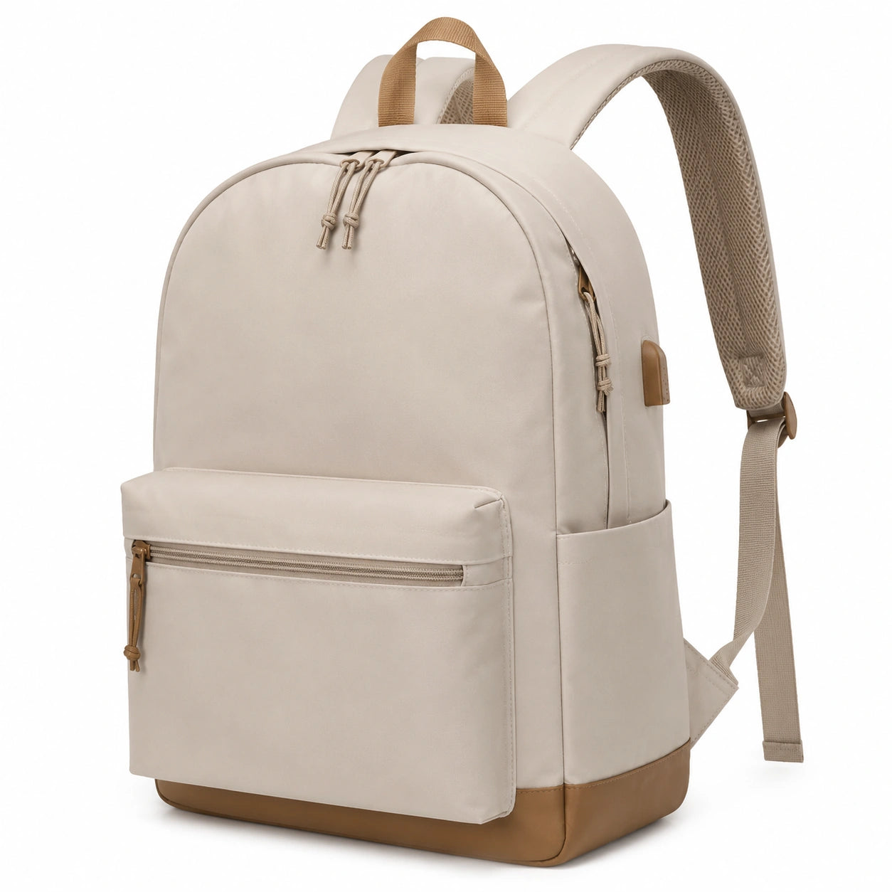 Mochila Casual Beige con Gran Capacidad para Adultos