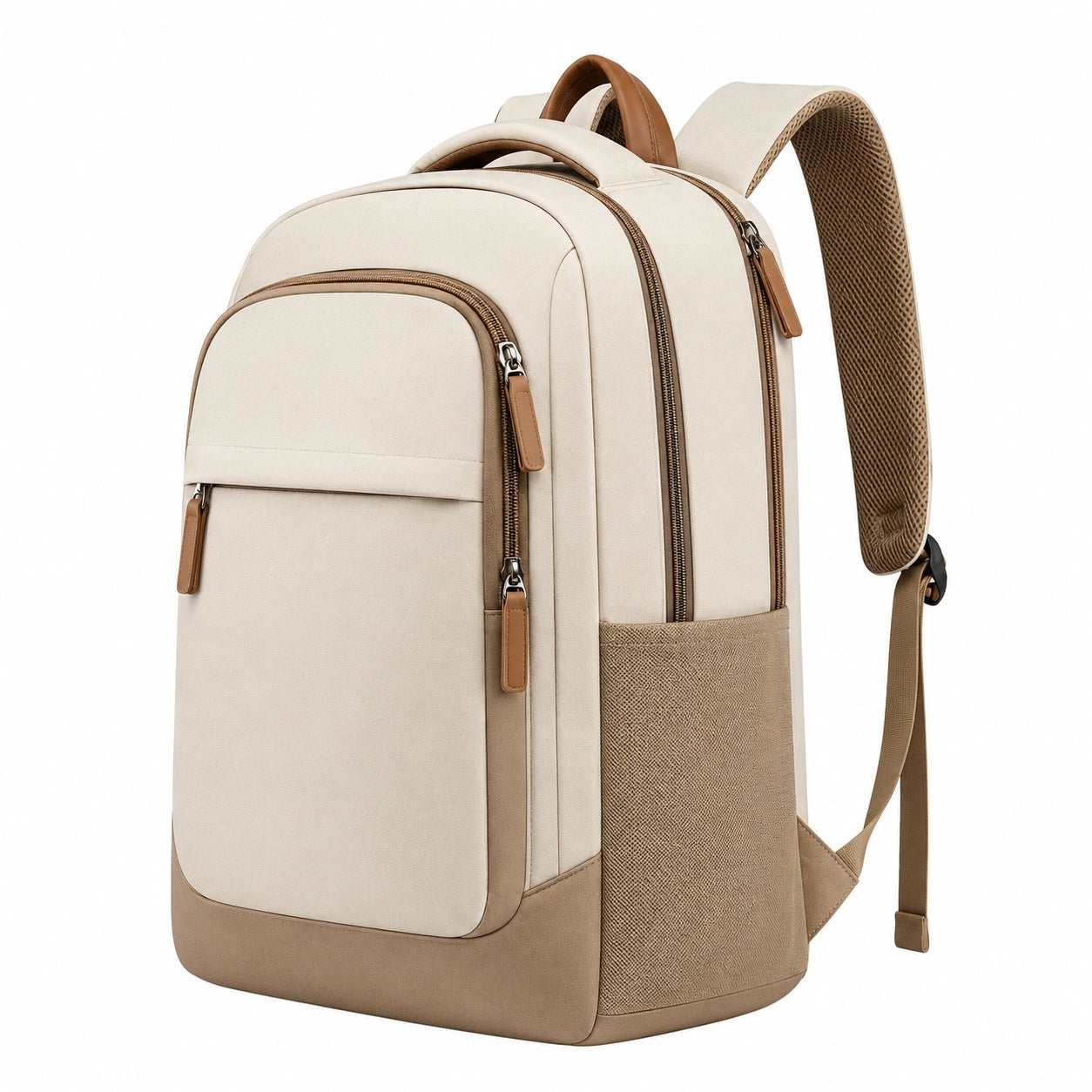 Mochila Casual Beige con Cremallera 35L