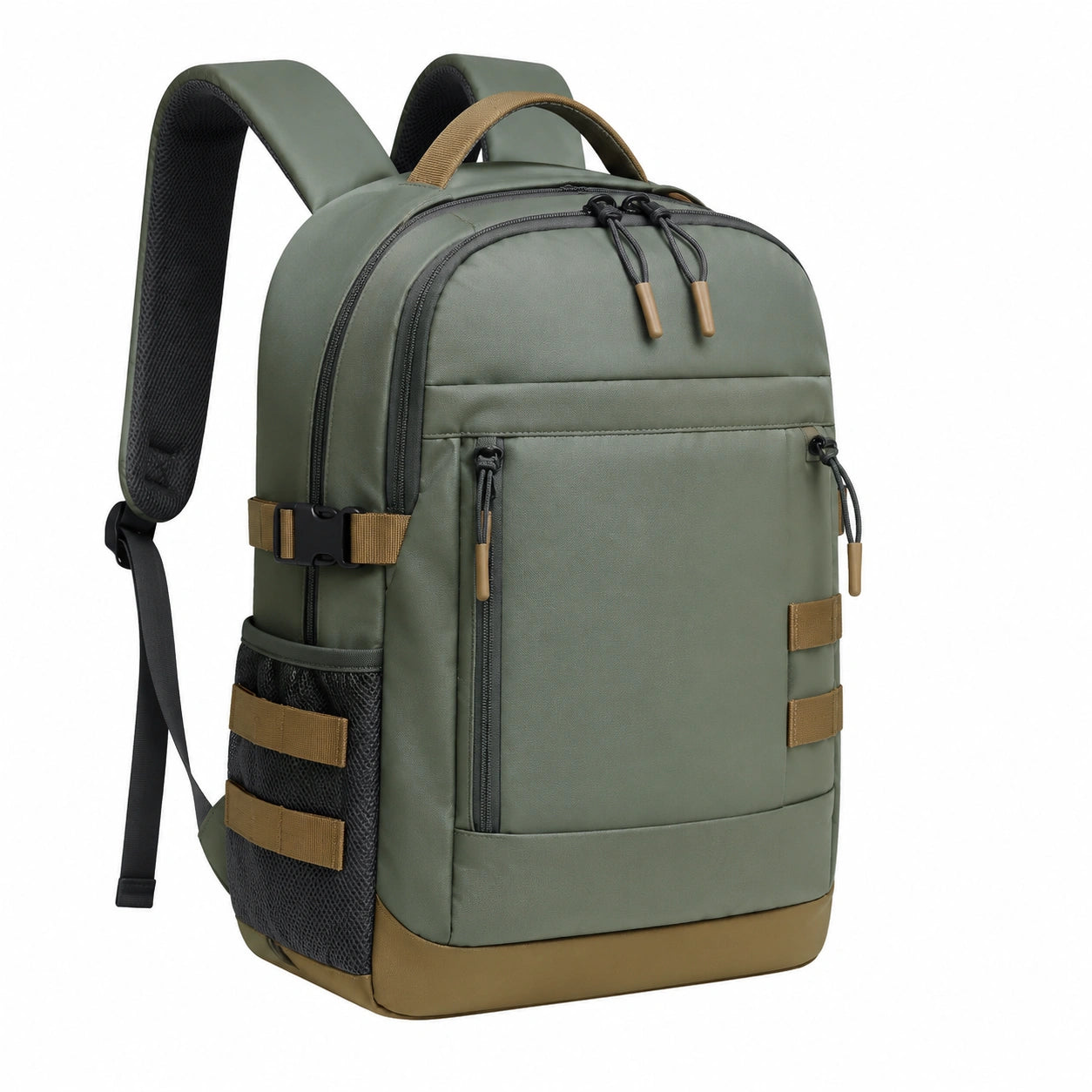 Mochila verde y marrón para portátil de 15.6 pulgadas