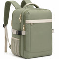Mochila Grande Verde Oliva con Bolsillos Laterales y Cremallera