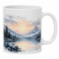 Taza de Cerámica con Paisaje Montañoso Acuarela 350ml