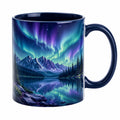 Taza de Cerámica con Diseño de Aurora Boreal 350ml Azul