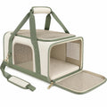 Transportín para Mascotas con Ventilación Color Verde y Beige