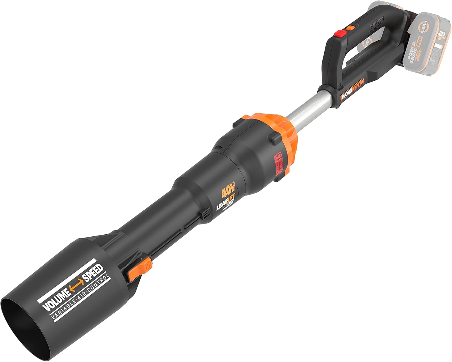Soplador de Hojas WORX WG585E.9 - 40V, Motor sin Escobillas, Control de Aire Variable