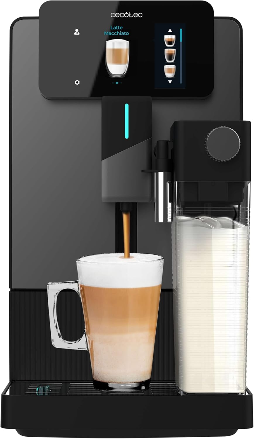 Cafetera Cecotec Superautomática Cremmaet Latte: 19 Bares, 12 Bebidas, Pantalla TFT