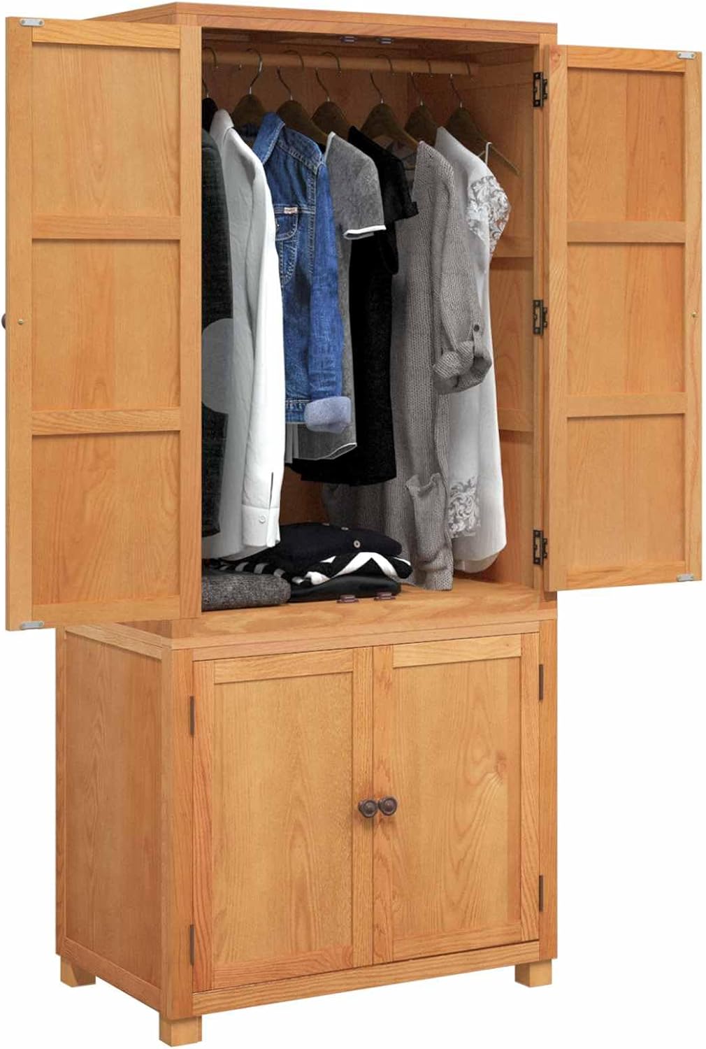 Conjunto de Muebles de Almacenamiento Moderno de Madera en Roble y Pino, Armario Resistente y Estantería Compacta
