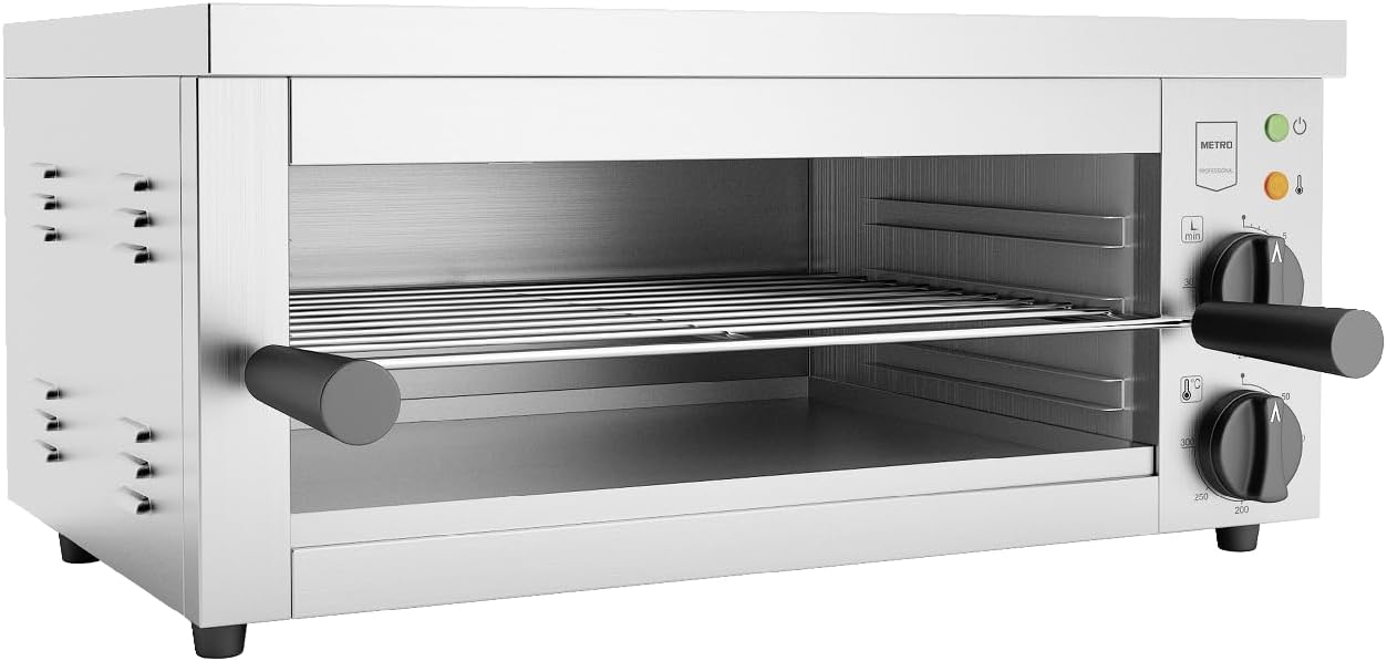 Salamandra de Acero Inoxidable de 2500W con Colector de Restos METRO Professional