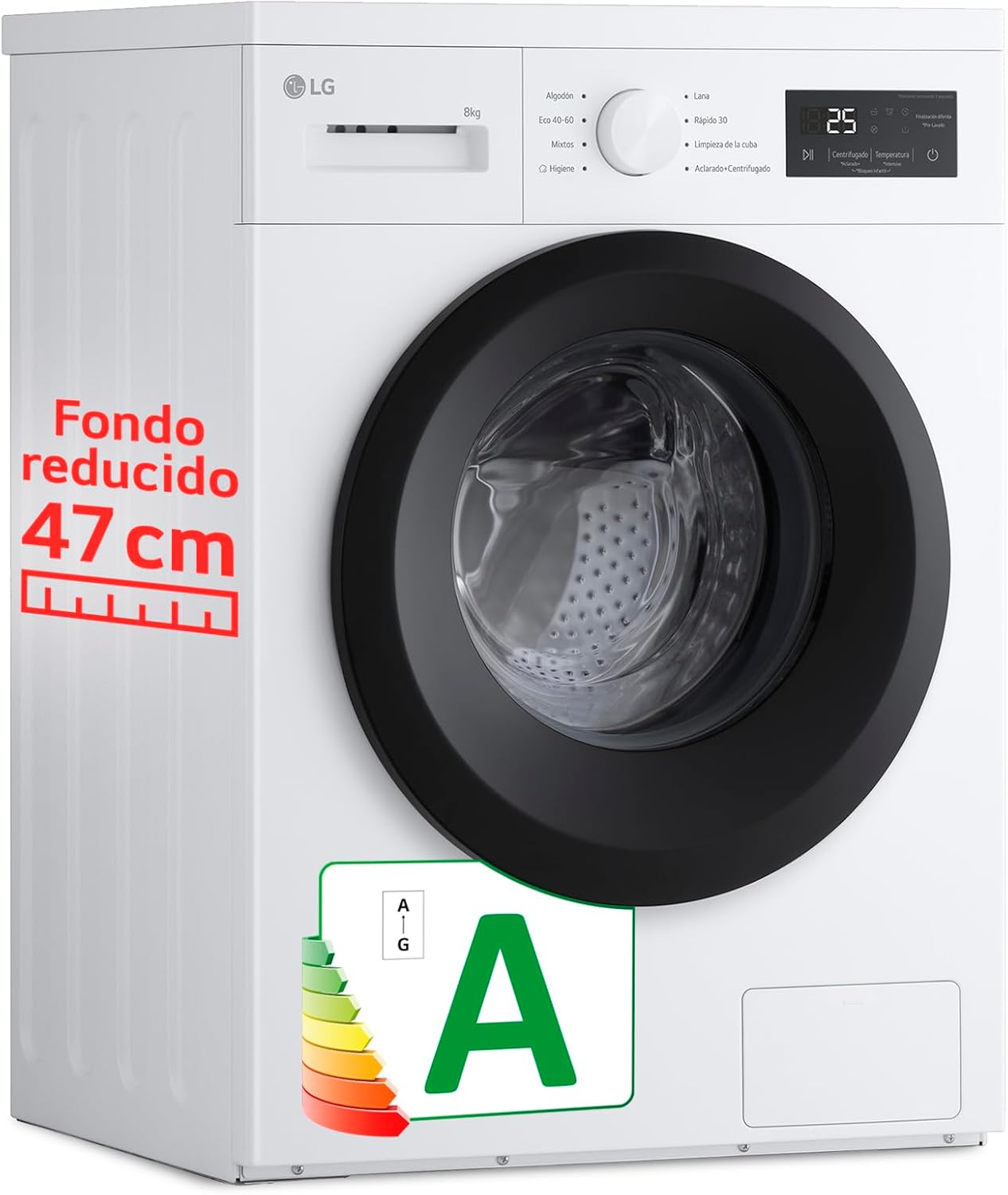 Lavadora LG 8 kg 1400 rpm Carga Frontal con Pantalla LED y Programas Especiales