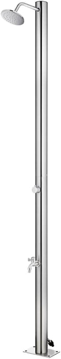 Ducha Solar Exterior de Acero Inoxidable para Jardín y Camping, 215 cm