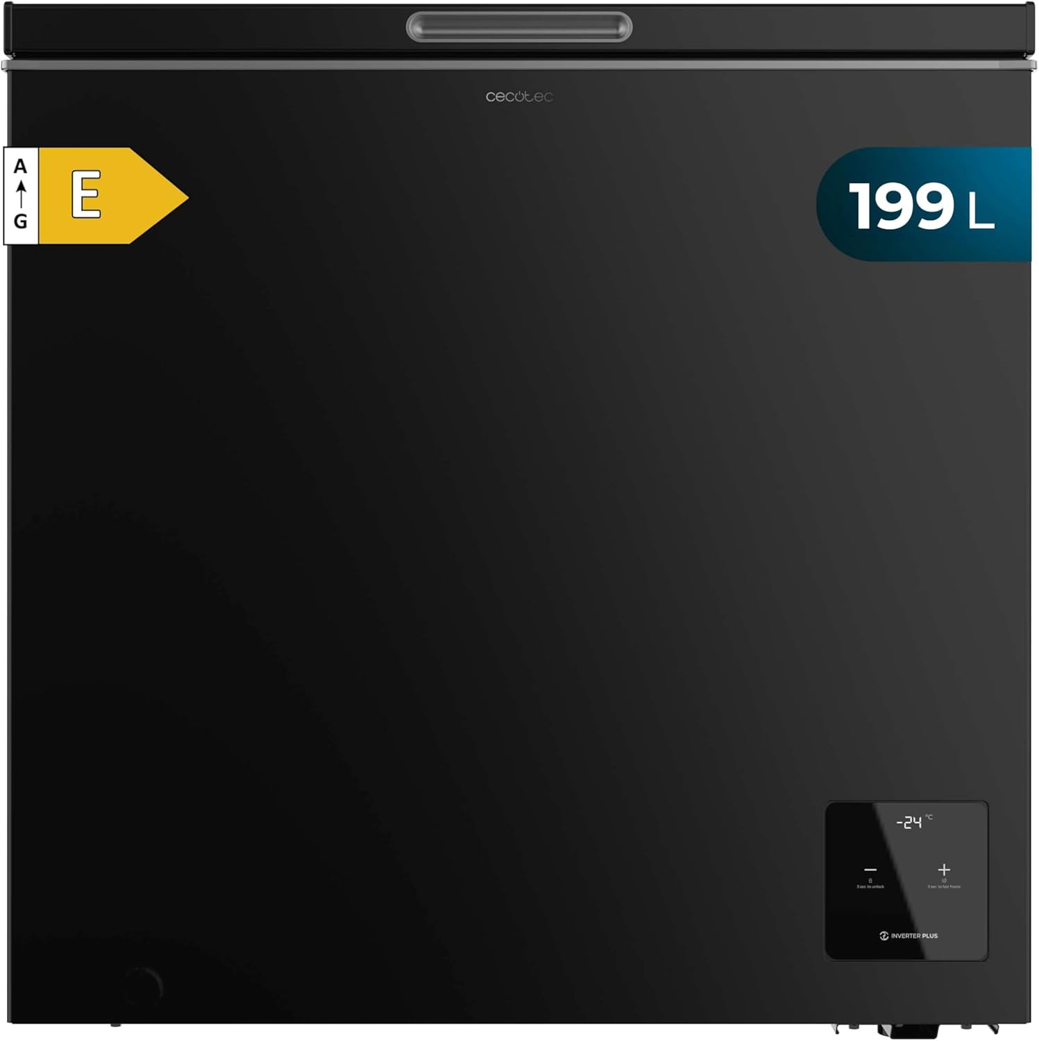 Congelador Horizontal Cecotec 199L Negro con Compresor Inverter y Fast Freezing
