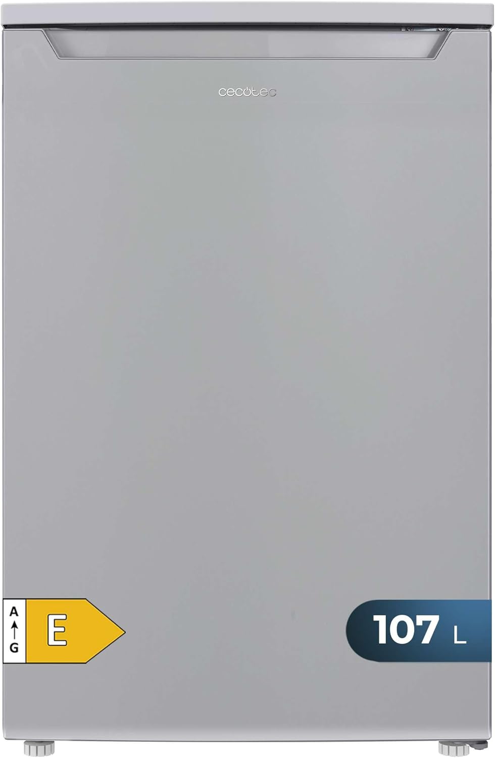 Mininevera Cecotec Bolero 107L Inox, Eficiencia Energética Clase E, Puerta Reversible, Silenciosa, Crisper Box, Congelador