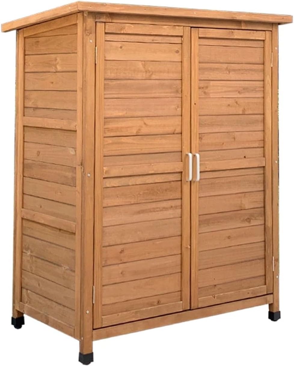 Gabinete exterior vertical impermeable con patas ajustables, fácil montaje para jardín, patio y terraza