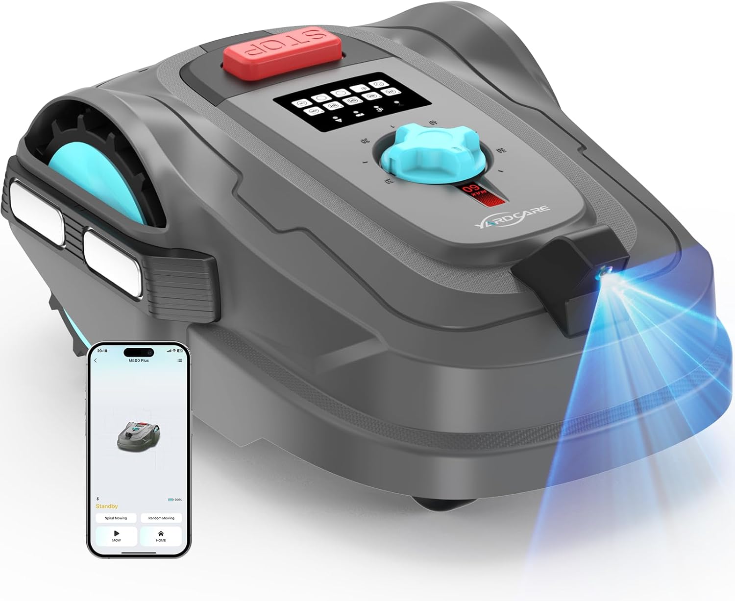Robot Cortacésped YARDCARE M800Plus con GPS y Visión IA, Hasta 800 m², Sin Cable Perimetral