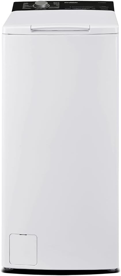 Lavadora Hyundai 8 Kg Superior Blanca, 1900W, 1300rpm, 16 Programas, Stop&Go, Clase Energética A