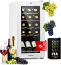 KLARSTEIN Vinoteca 44L, Nevera para 15 Botellas, Puerta de Cristal, Interior y Exterior