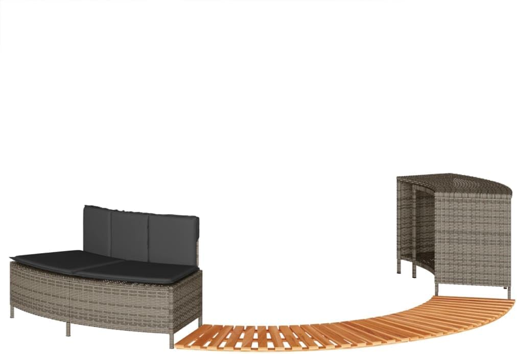 Cubierta de Madera de Acacia y Ratán Sintético para Spa Exterior