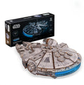 Maqueta 3D de Madera Halcón Milenario con Luces LED - Puzzle para Adultos - Regalo Ideal para Amantes de Star Wars