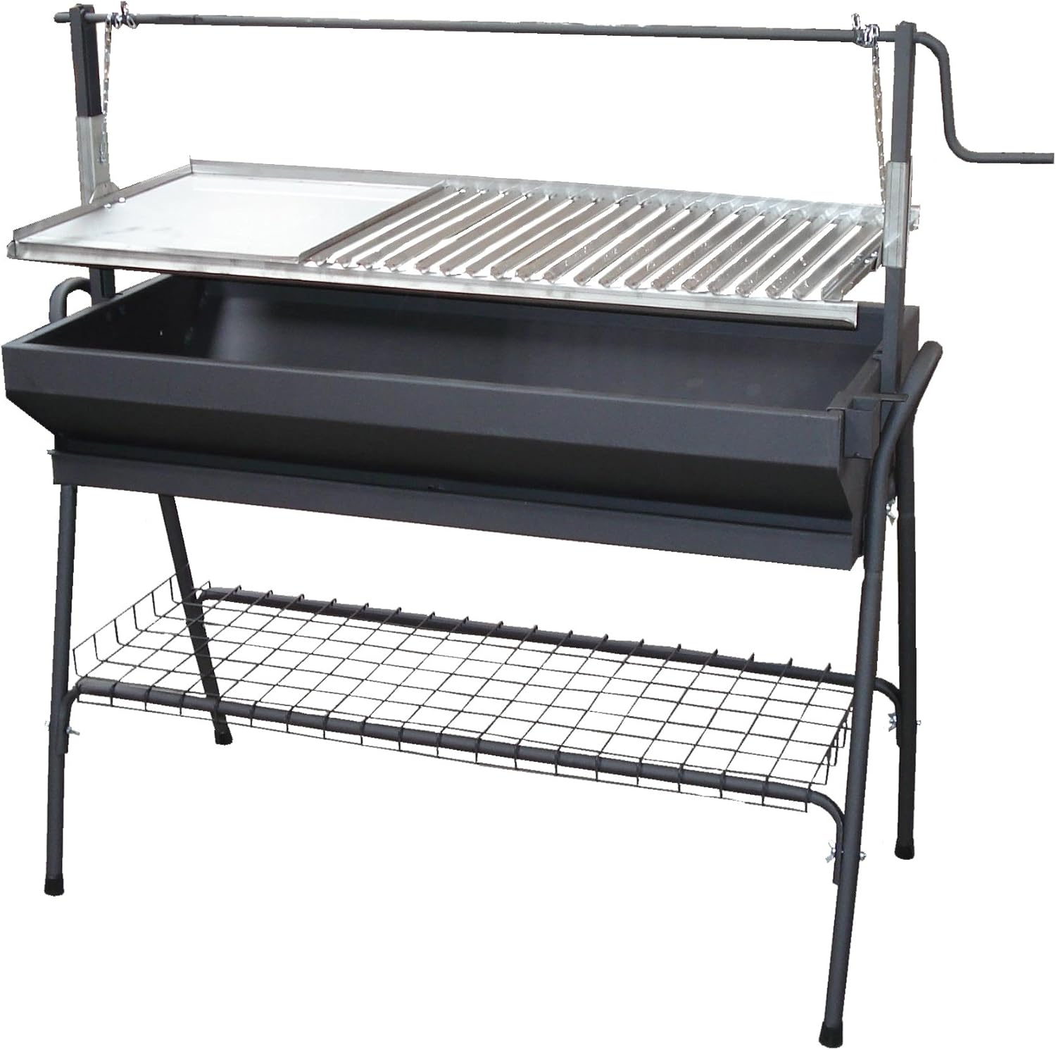 Parrilla Imex EL ZORRO 71764 con Plancha y Elevador, Negra, 80x50x115cm