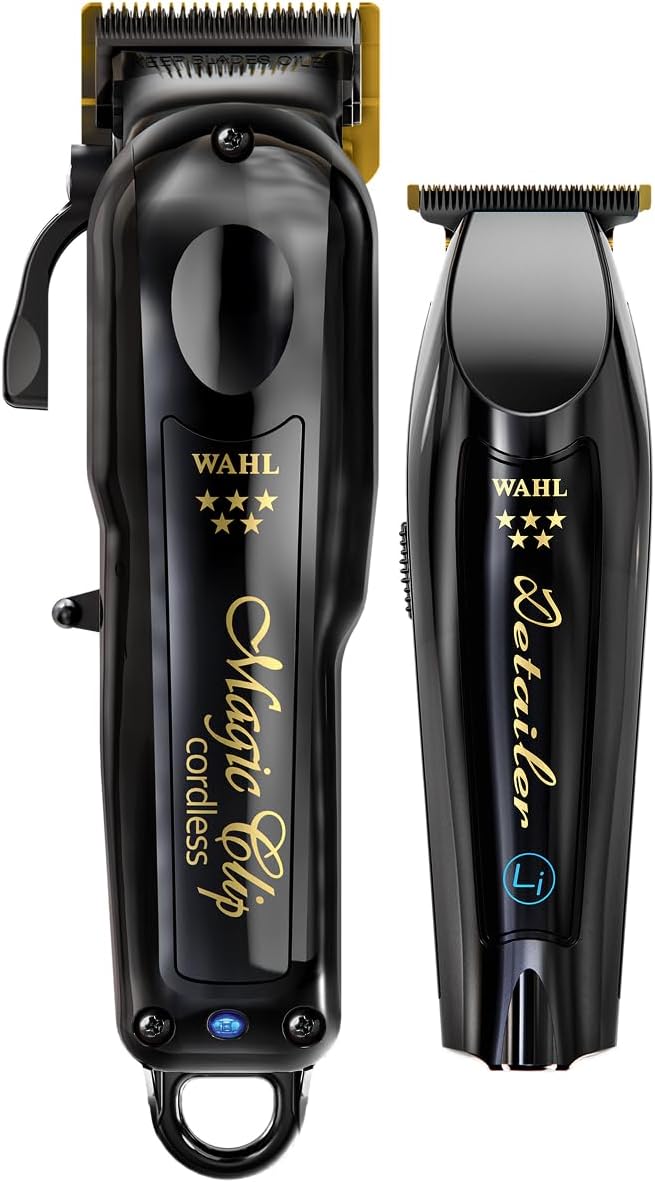Set Inalámbrico de Cortapelos y Perfilador Wahl - Negro, Cuchillas de Titanio, 100 Minutos de Uso