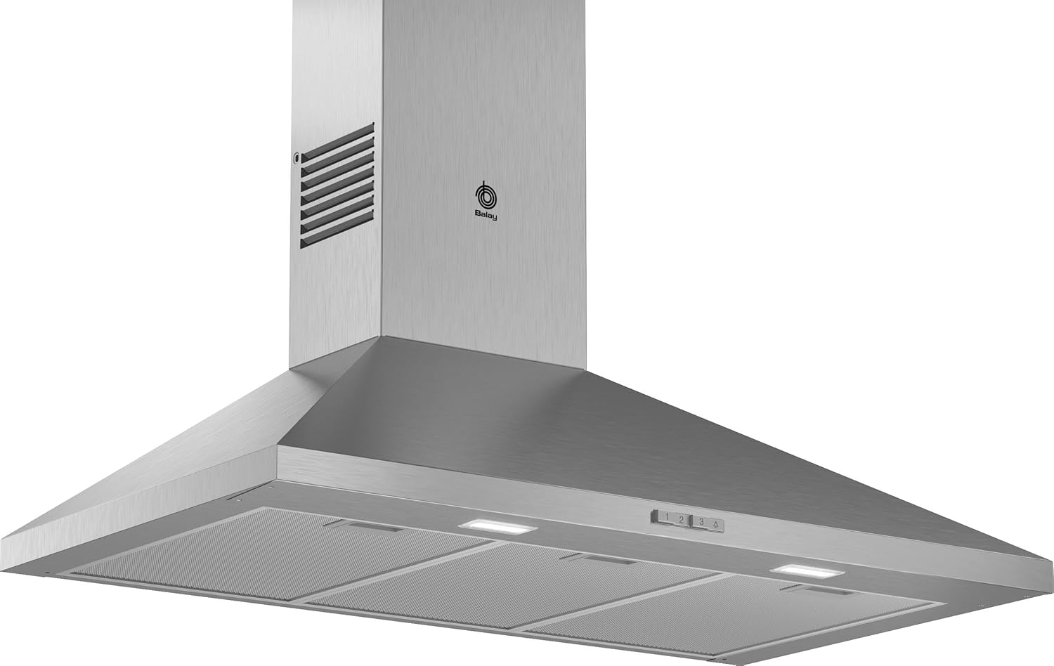 Campana Extractora Piramidal 90cm Balay, 3 Niveles, Acero Inoxidable
