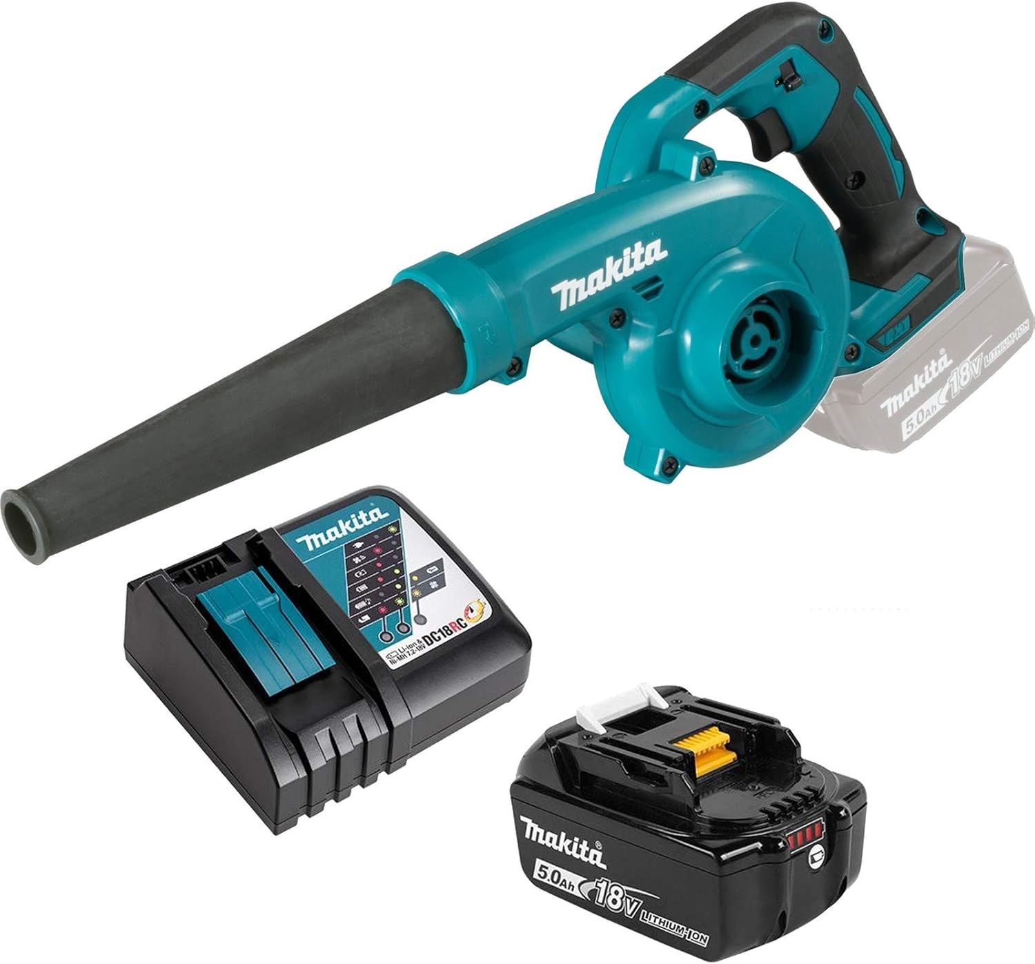 Makita DUB185RT - Soplador 18V LXT con Batería 5.0 Ah y Cargador