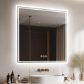 Espejo de Baño Inteligente 80x80 cm con Luz LED, Antivaho y Interruptor Táctil