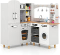 Cocina Infantil de Madera con Luces y Sonidos, Incluye Electrodomésticos y Accesorios, para Niños 3+
