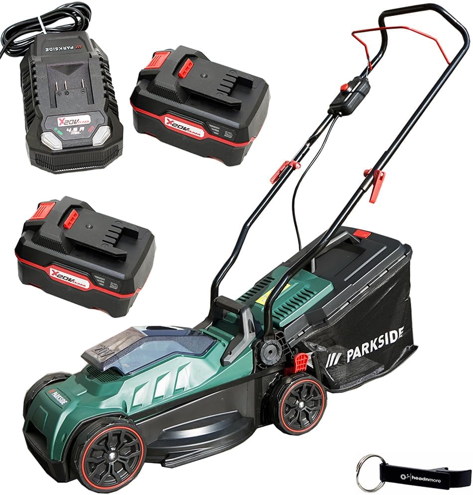 Cortacésped Parkside PRMA 20V con 2 Baterías 4Ah y Llavero