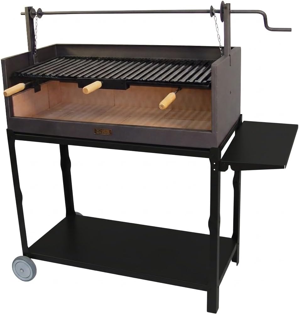 Parrilla de Barbacoa con Ladrillo Refractario y Acabado Esmaltado, 90 x 45 x 102 cm