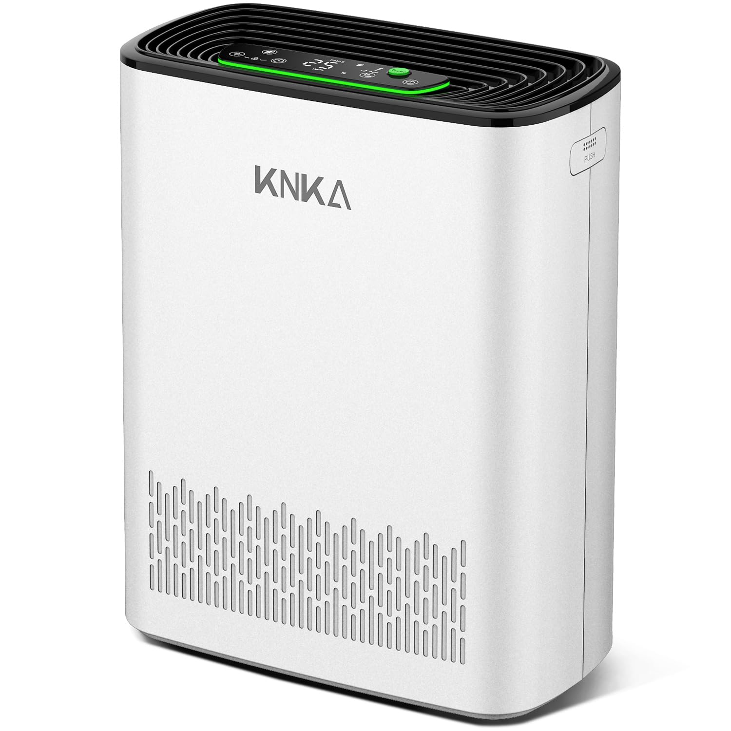 KNKA Purificador de Aire HEPA para 80 m², CADR 300 m³/h, Elimina 99,97% de Impurezas, Sensor Inteligente, Ideal para Hogares con Mascotas y Fumadores