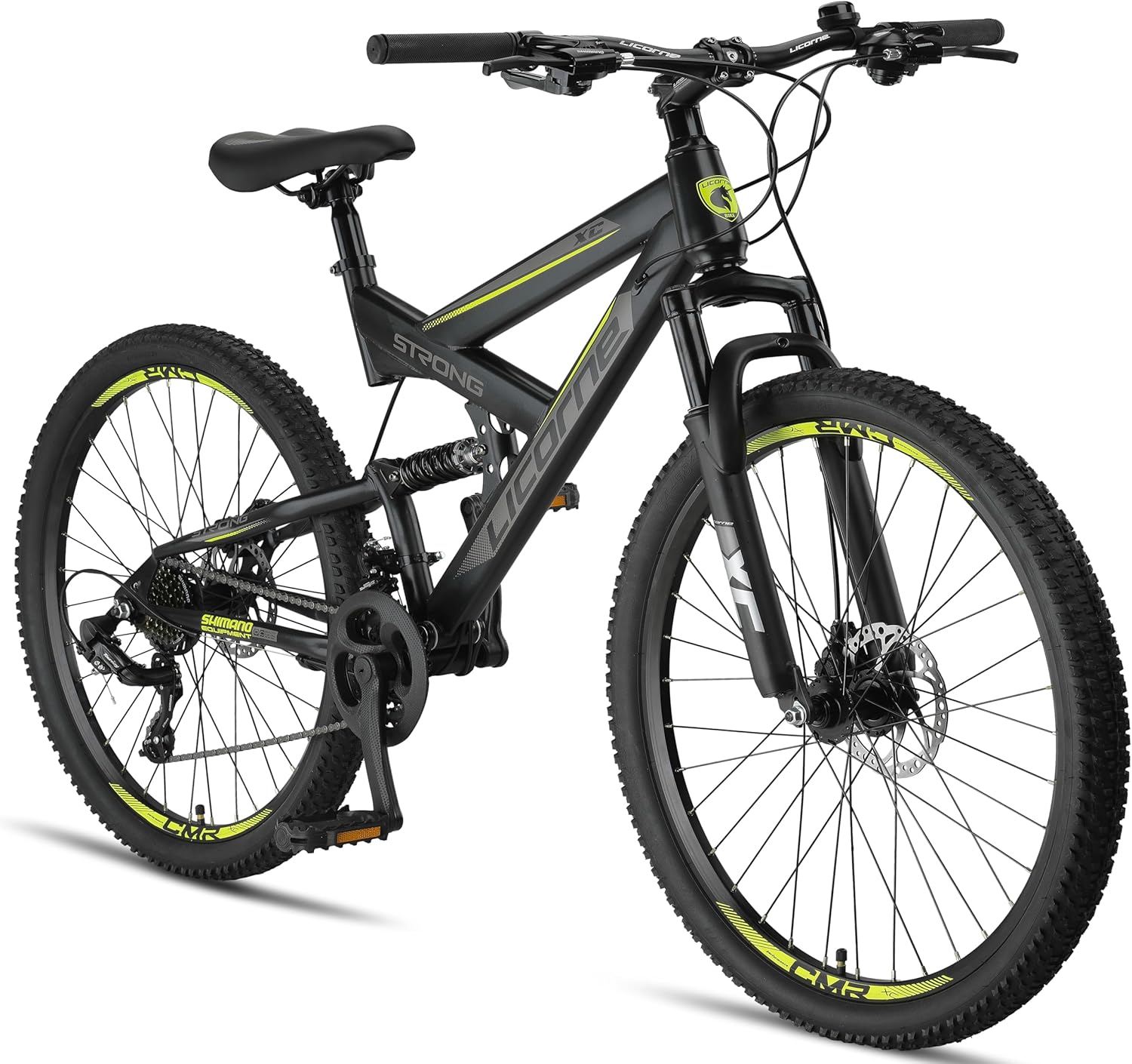 Bicicleta de Montaña Licorne Strong 2D, Tallas 26-29 Pulgadas, Freno de Disco y 21 Velocidades