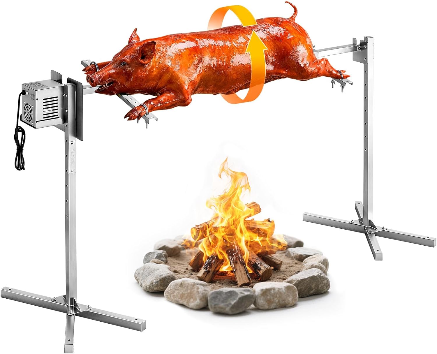 VEVOR Asador Giratorio Eléctrico de Acero Inoxidable con Motor de 38 W y Carga Máxima de 60 kg