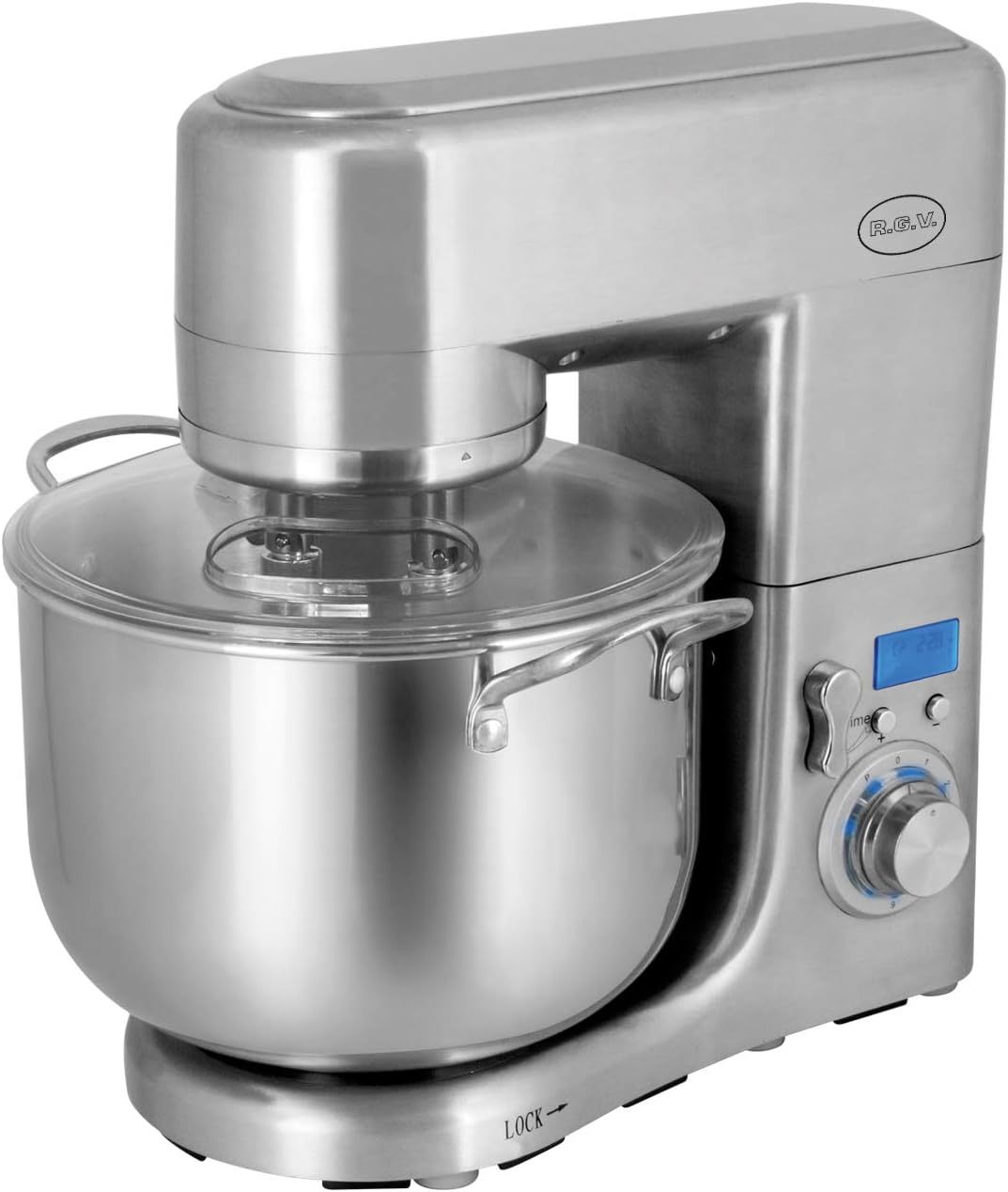 Amasadora Planetaria RGV Pastaprof 10L, 1500W, 6 Velocidades, Plateado