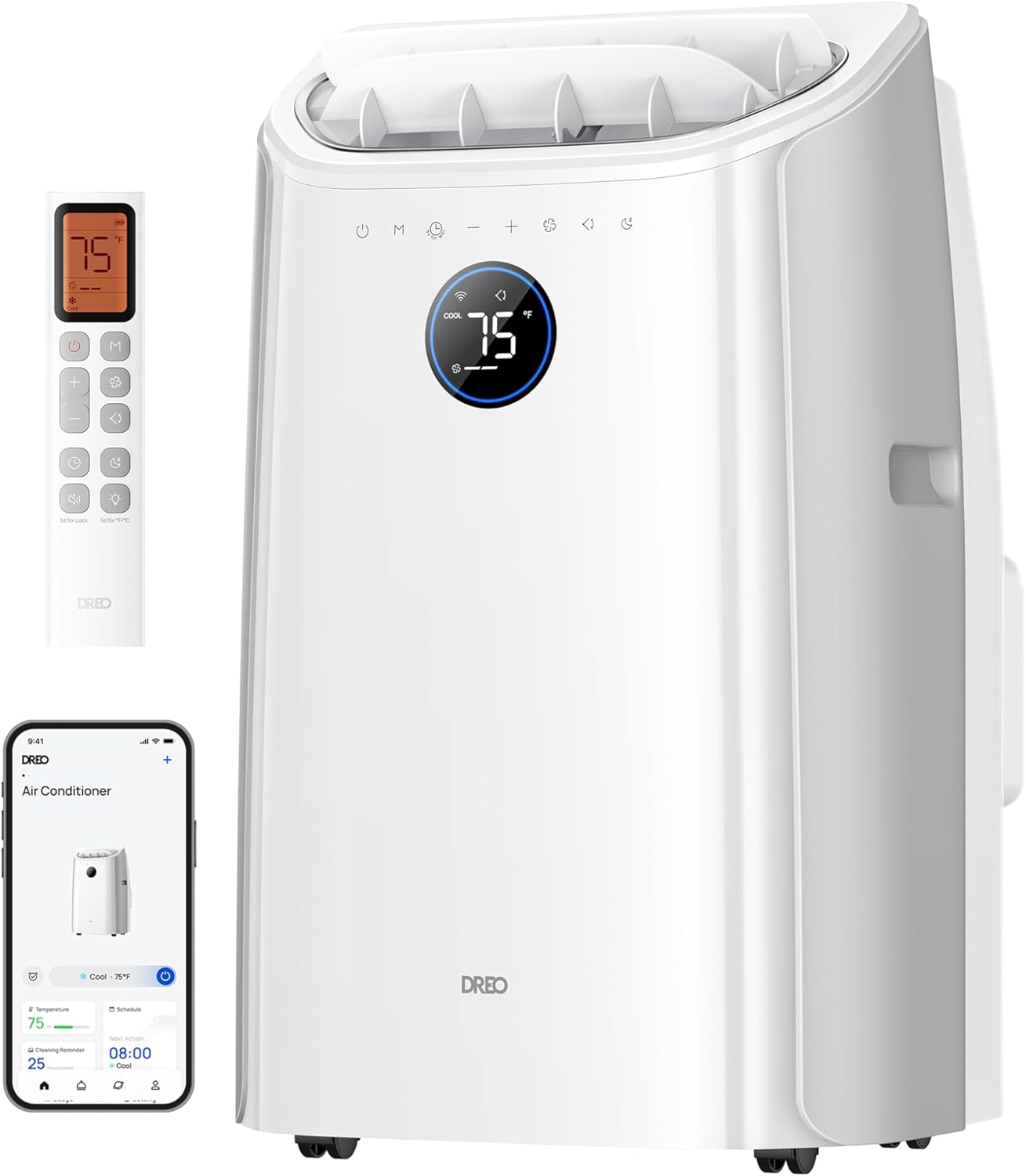 Aire Acondicionado Portátil DREO 10000 BTU, Silencioso, Control por App/Voz, Temporizador 24h, Función Ventilador y Deshumidificador