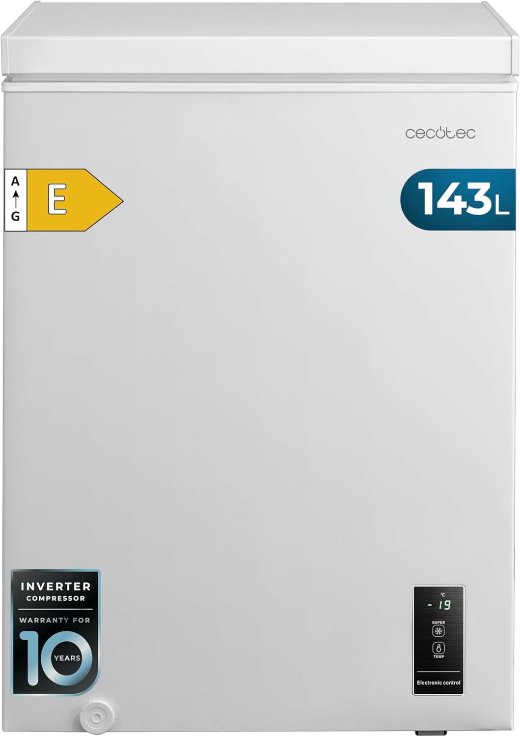 Congelador Horizontal Cecotec 143L Bolero CoolMarket LED Blanco