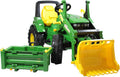Tractor de Pedales John Deere 7930 para Niños 3-8 Años con Pala Frontal y Almacenamiento, Verde